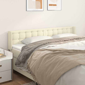 Vidaxl hoofdbord met randen 203x16x78 88 cm kunstleer crèmekleurig