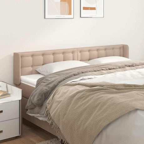 Vidaxl hoofdbord met randen 203x16x78 88 cm kunstleer cappuccinokleur