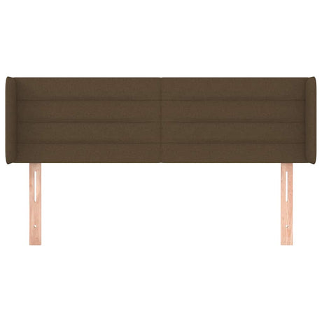 Vidaxl hoofdbord met randen 147x16x78 88 cm stof donkerbruin