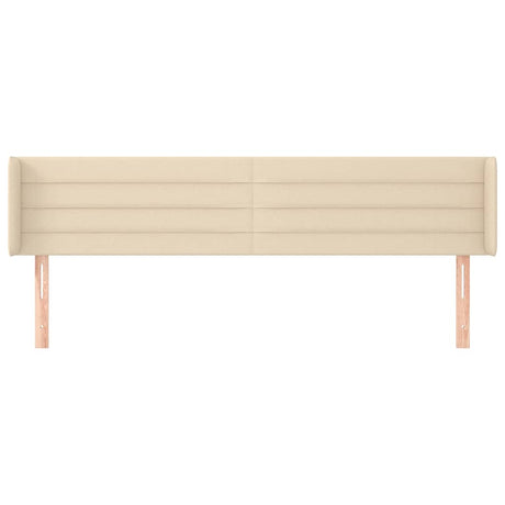 Vidaxl hoofdbord met randen 163x16x78 88 cm stof crèmekleurig