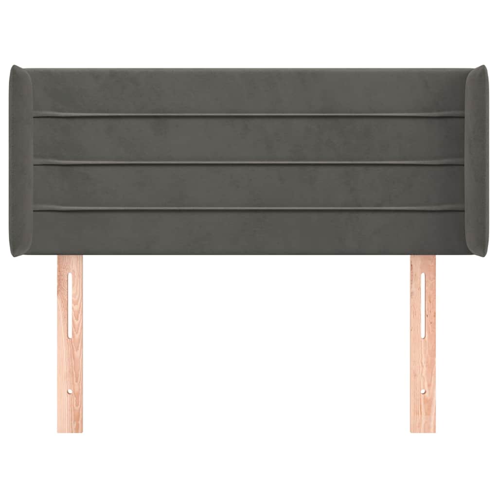 Vidaxl hoofdbord met randen 83x16x78 88 cm fluweel donkergrijs