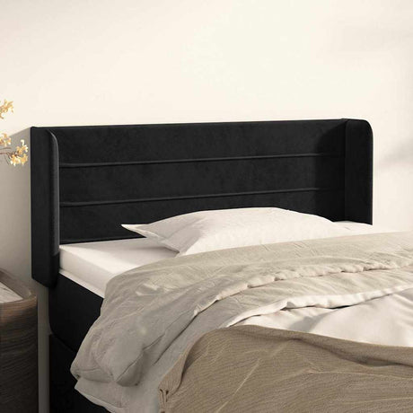 Vidaxl hoofdbord met randen 103x16x78 88 cm fluweel zwart
