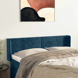 Vidaxl hoofdbord met randen 147x16x78 88 cm fluweel donkerblauw