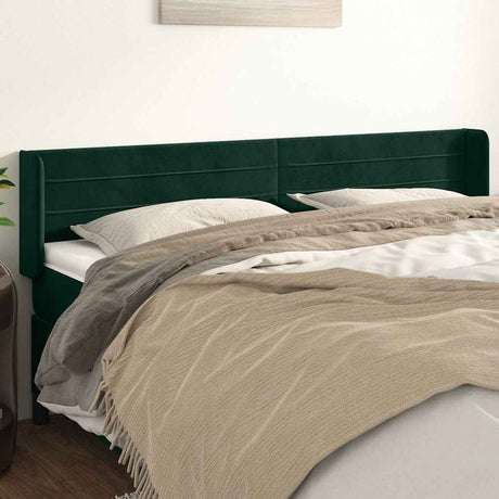 Vidaxl hoofdbord met randen 163x16x78 88 cm fluweel donkergroen