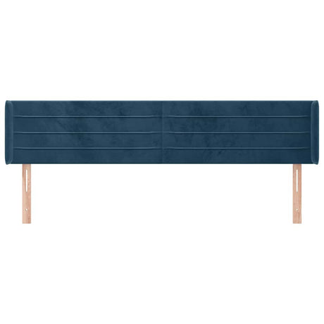 Vidaxl hoofdbord met randen 163x16x78 88 cm fluweel donkerblauw