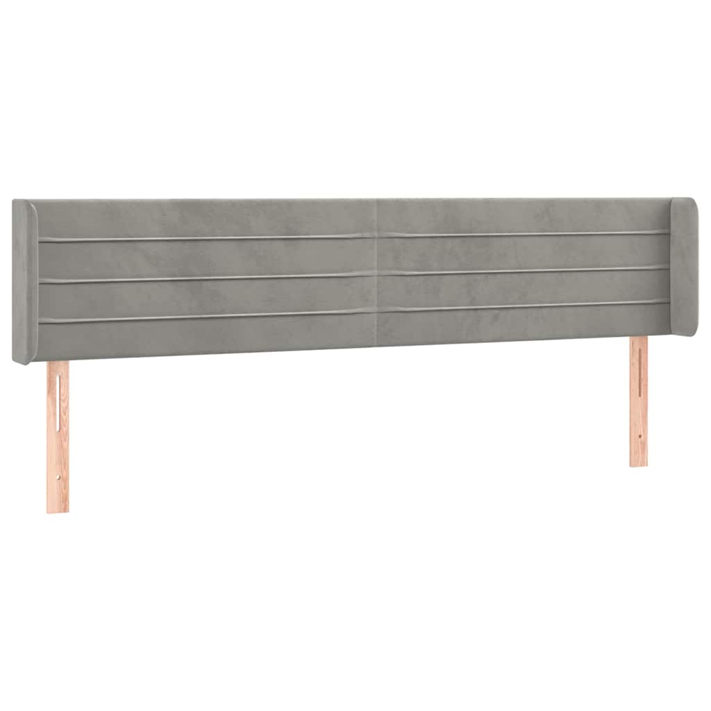 Vidaxl hoofdbord met randen 183x16x78 88 cm fluweel lichtgrijs
