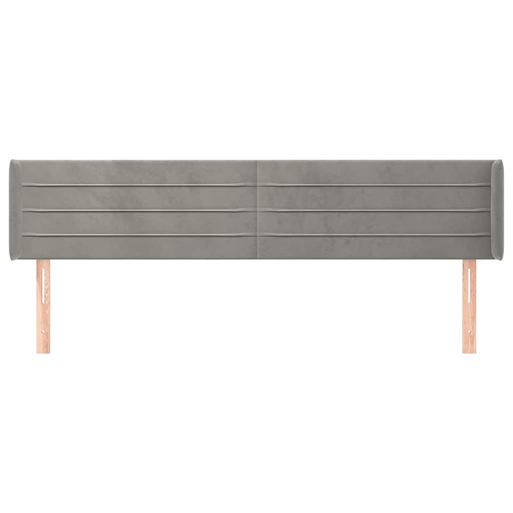 Vidaxl hoofdbord met randen 183x16x78 88 cm fluweel lichtgrijs