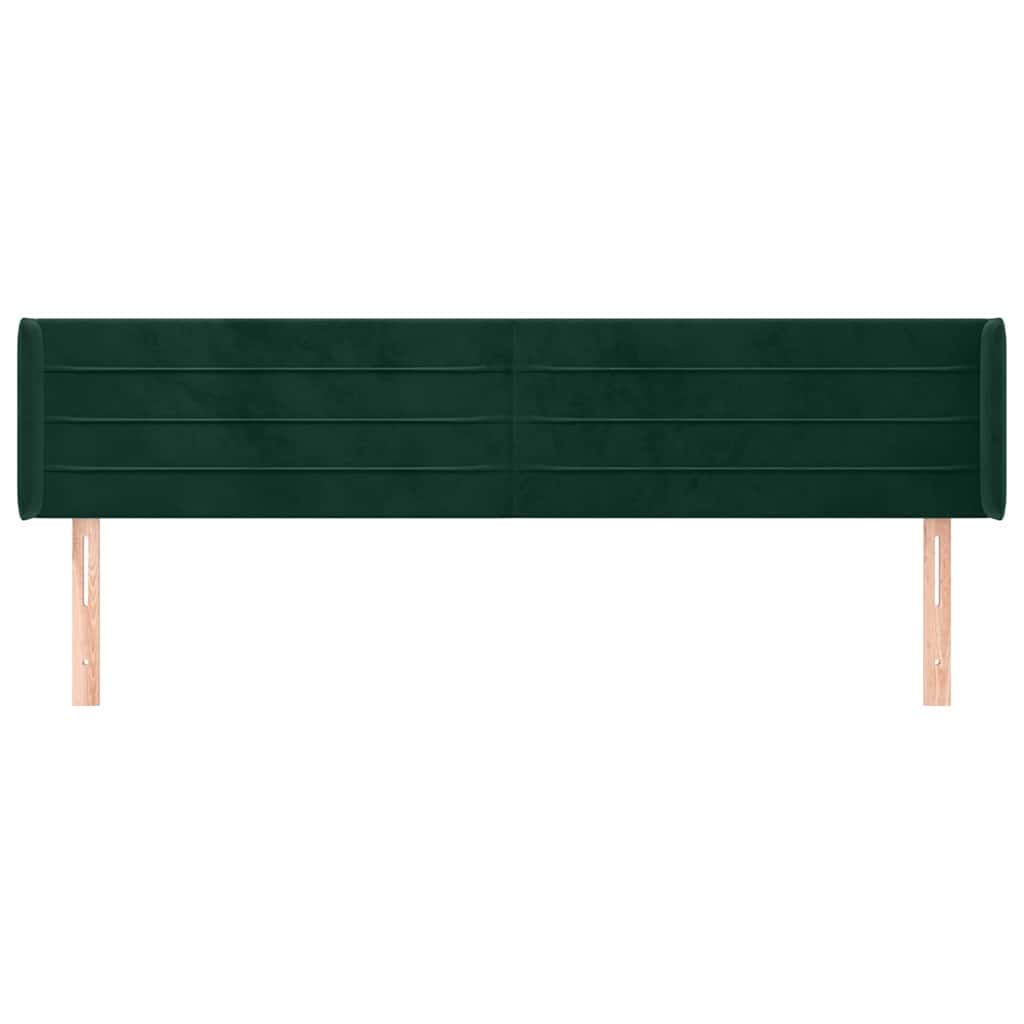Vidaxl hoofdbord met randen 183x16x78 88 cm fluweel donkergroen