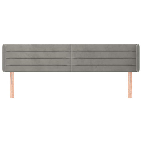 Vidaxl hoofdbord met randen 203x16x78 88 cm fluweel lichtgrijs