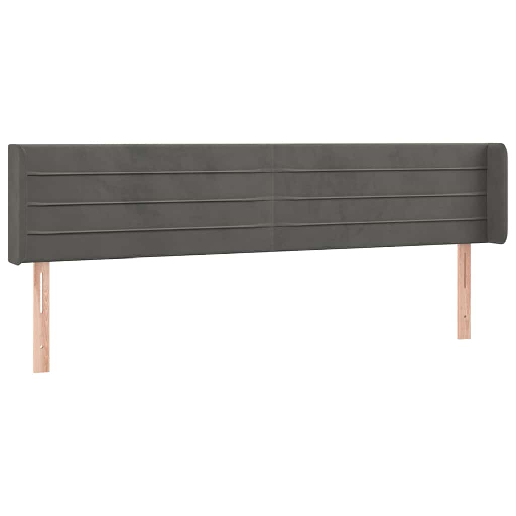 Vidaxl hoofdbord met randen 203x16x78 88 cm fluweel donkergrijs