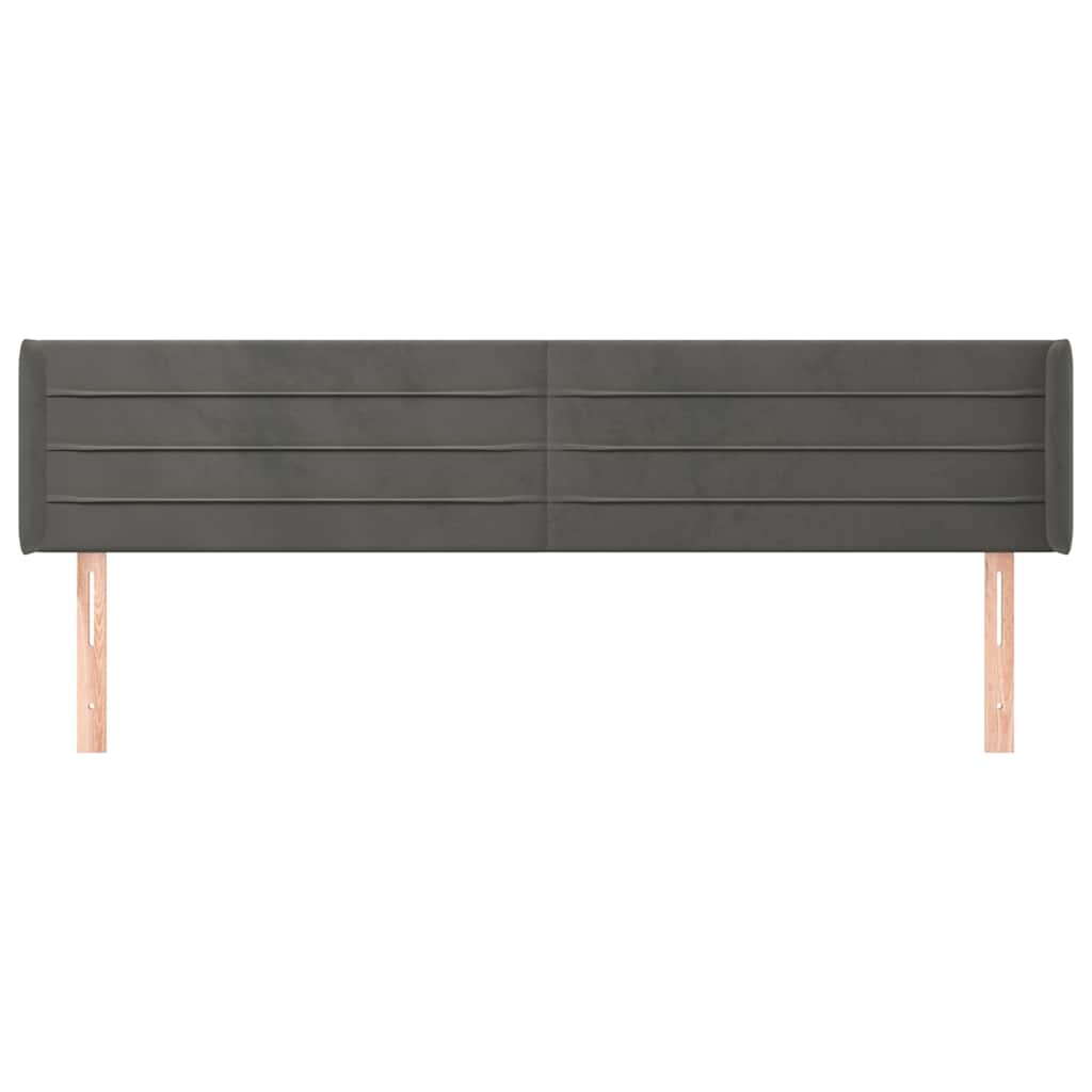 Vidaxl hoofdbord met randen 203x16x78 88 cm fluweel donkergrijs