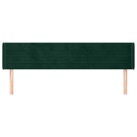 Vidaxl hoofdbord met randen 203x16x78 88 cm fluweel donkergroen