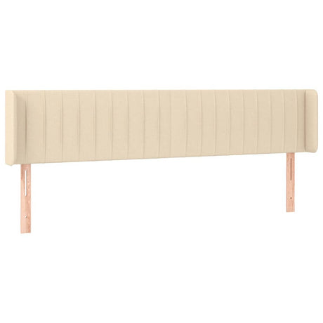 Vidaxl hoofdbord met randen 183x16x78 88 cm stof crèmekleurig