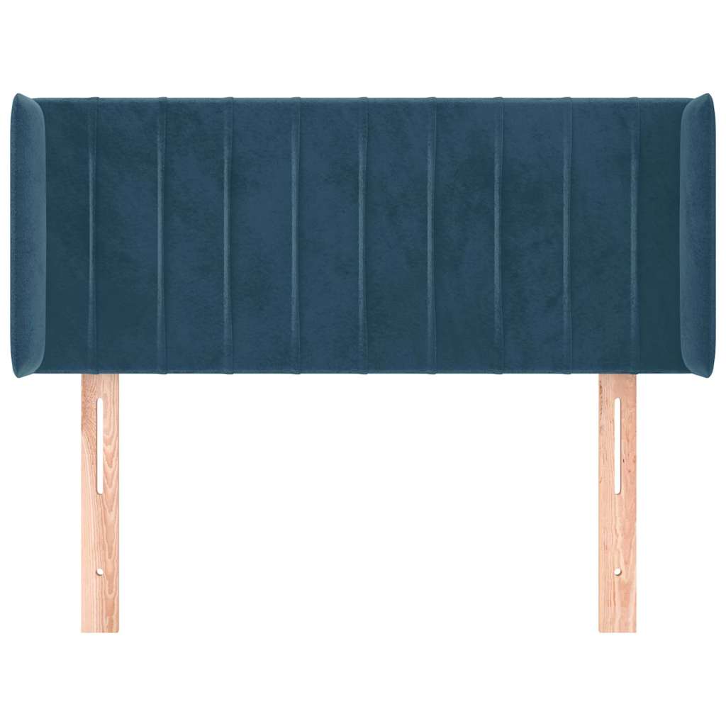 Vidaxl hoofdbord met randen 83x16x78 88 cm fluweel donkerblauw