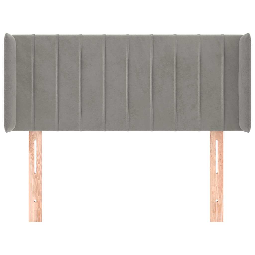 Vidaxl hoofdbord met randen 103x16x78 88 cm fluweel lichtgrijs