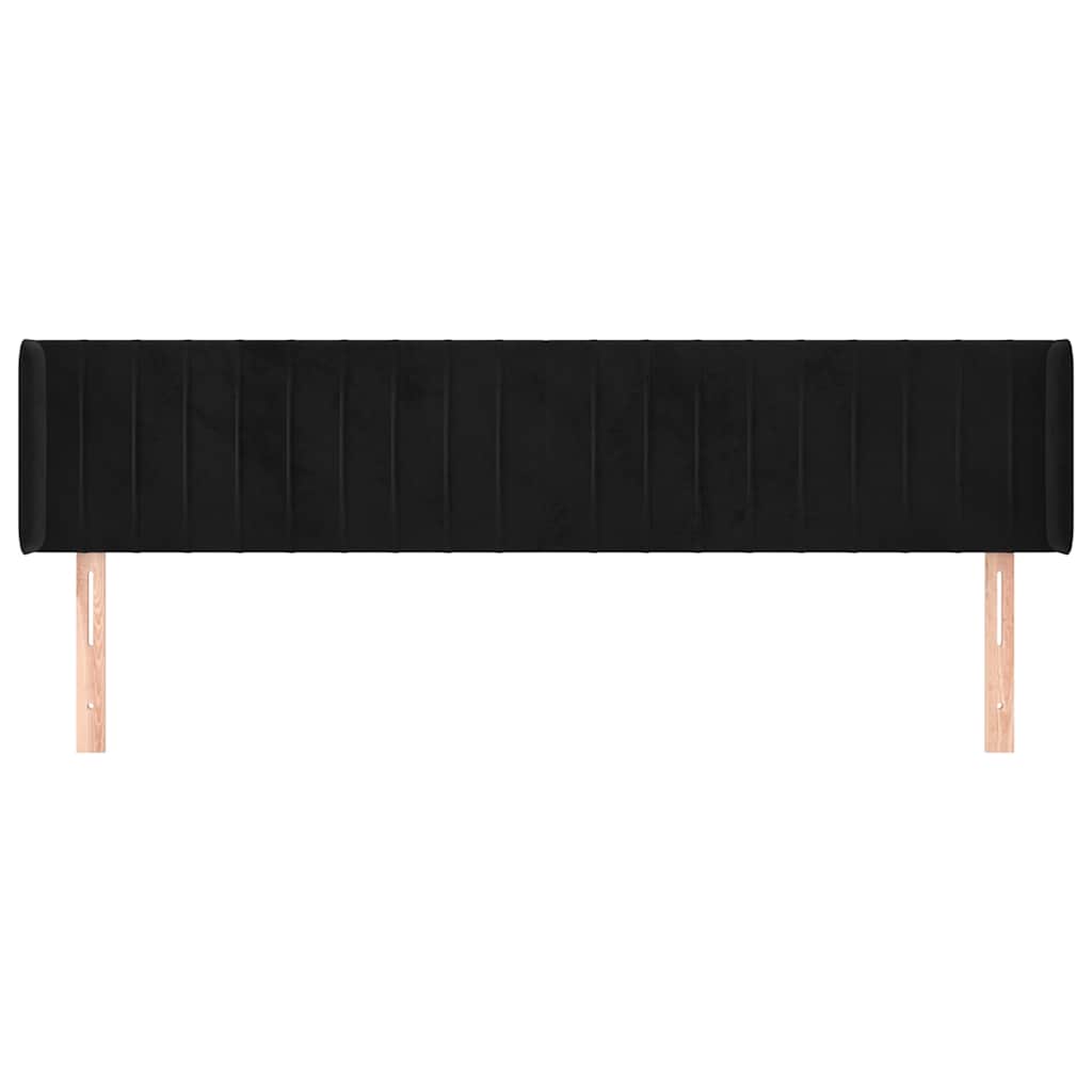 Vidaxl hoofdbord met randen 163x16x78 88 cm fluweel zwart