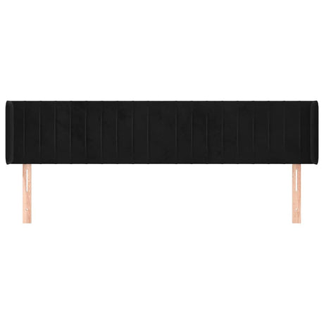 Vidaxl hoofdbord met randen 163x16x78 88 cm fluweel zwart