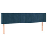 Vidaxl hoofdbord met randen 163x16x78 88 cm fluweel donkerblauw