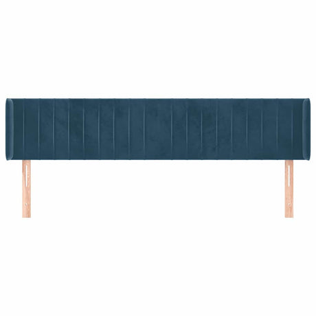 Vidaxl hoofdbord met randen 163x16x78 88 cm fluweel donkerblauw