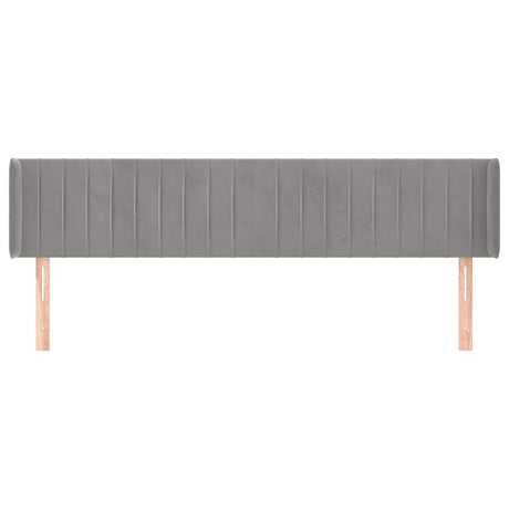 Vidaxl hoofdbord met randen 183x16x78 88 cm fluweel lichtgrijs