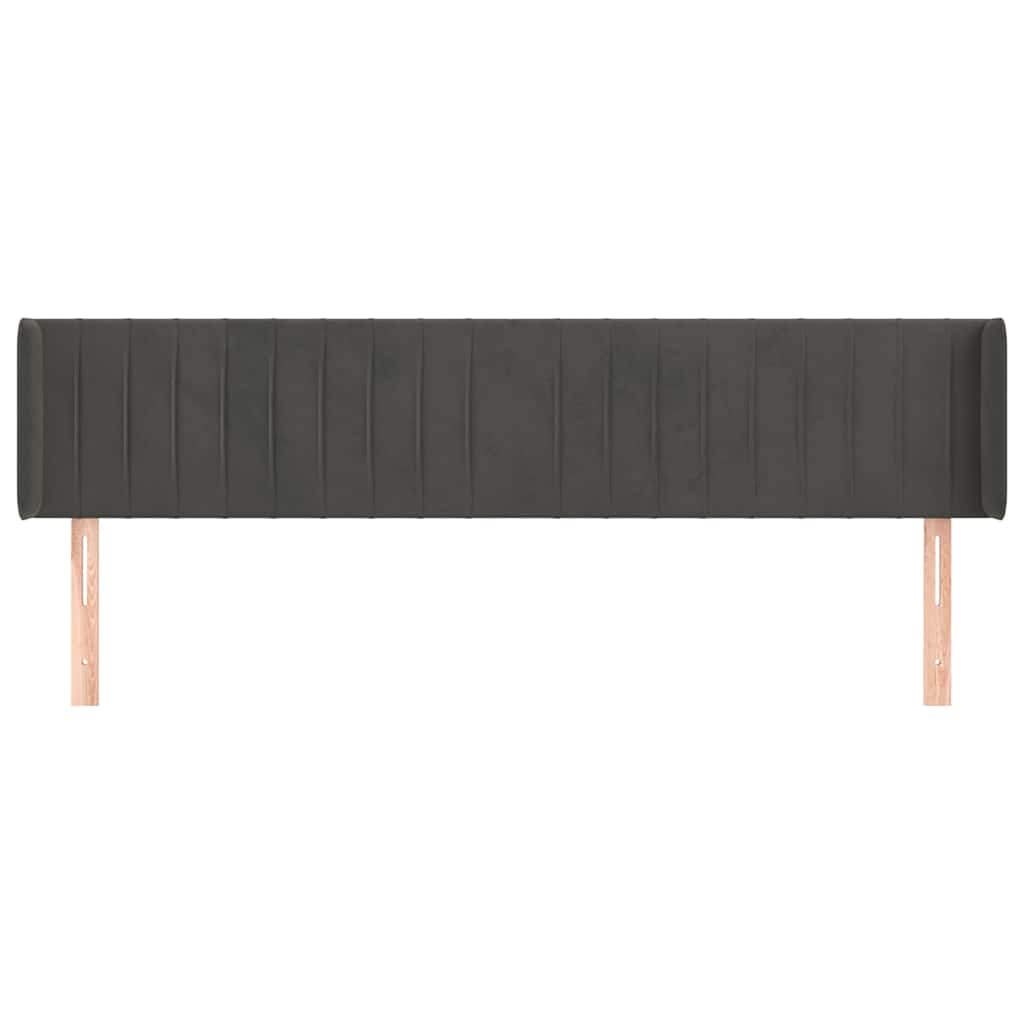 Vidaxl hoofdbord met randen 183x16x78 88 cm fluweel donkergrijs
