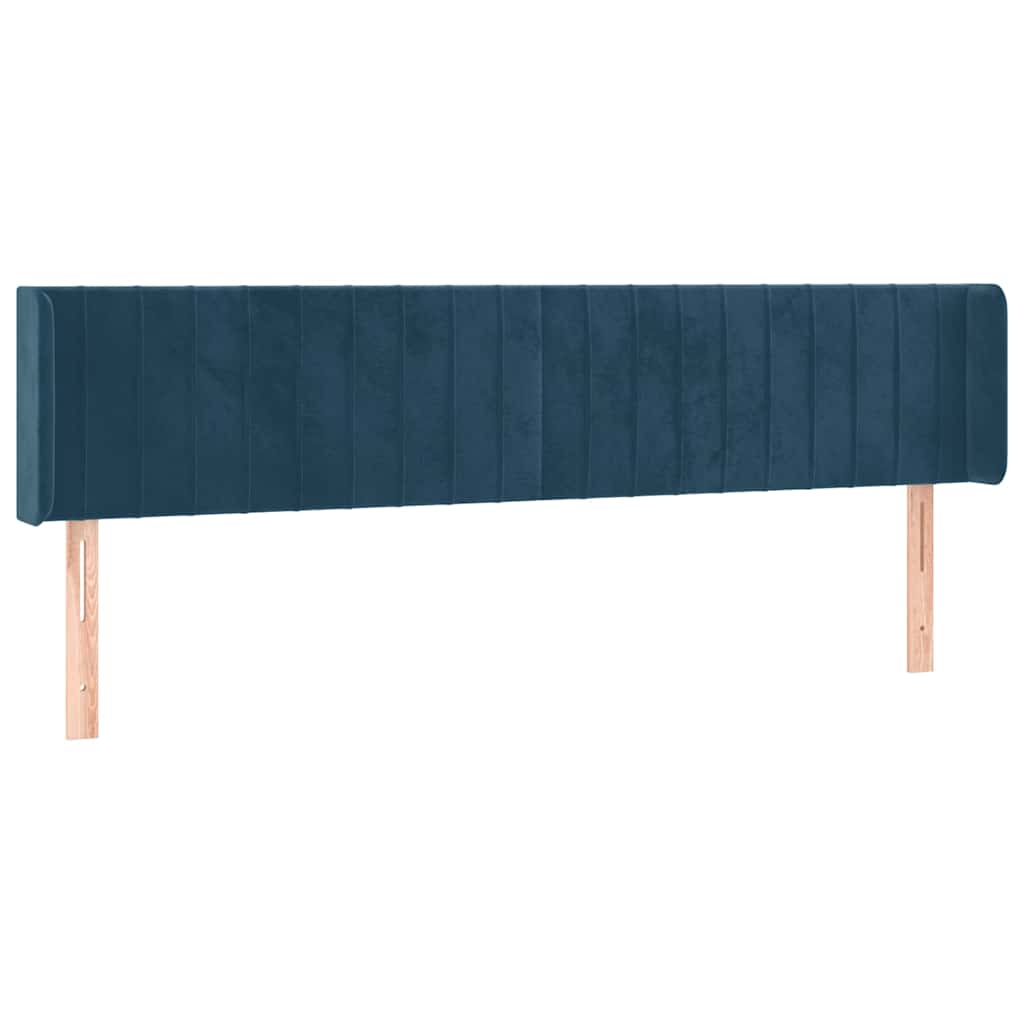 Vidaxl hoofdbord met randen 183x16x78 88 cm fluweel donkerblauw
