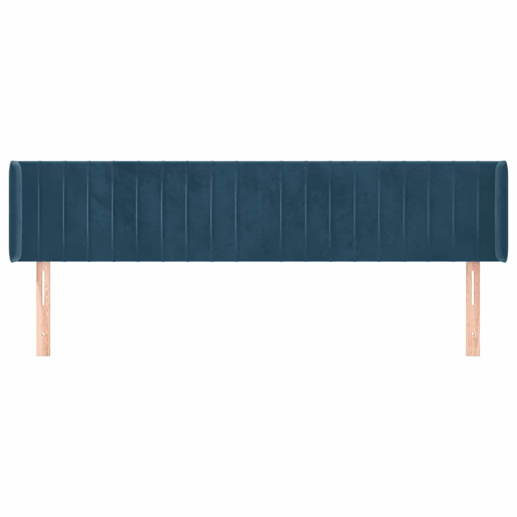 Vidaxl hoofdbord met randen 183x16x78 88 cm fluweel donkerblauw