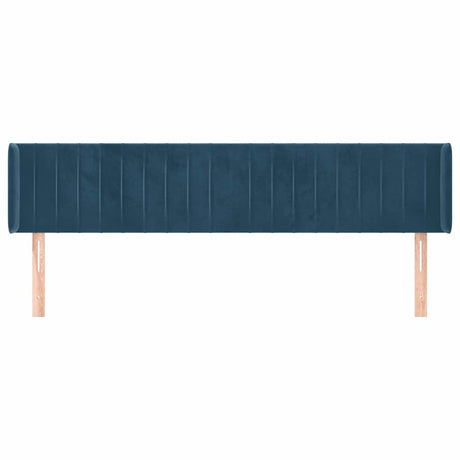 Vidaxl hoofdbord met randen 183x16x78 88 cm fluweel donkerblauw