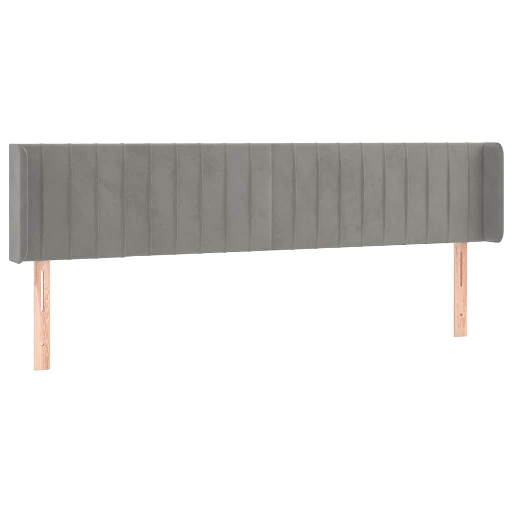 Vidaxl hoofdbord met randen 203x16x78 88 cm fluweel lichtgrijs