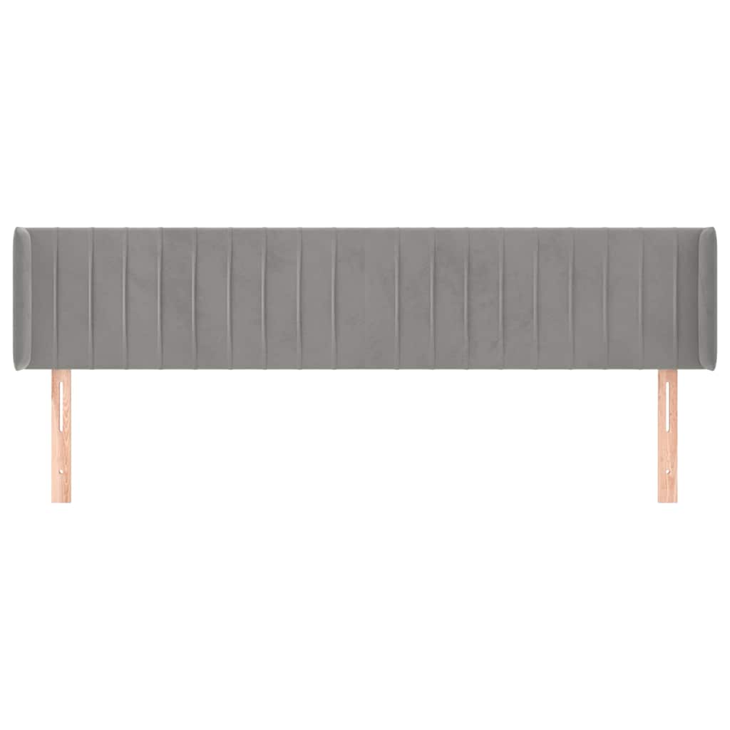 Vidaxl hoofdbord met randen 203x16x78 88 cm fluweel lichtgrijs