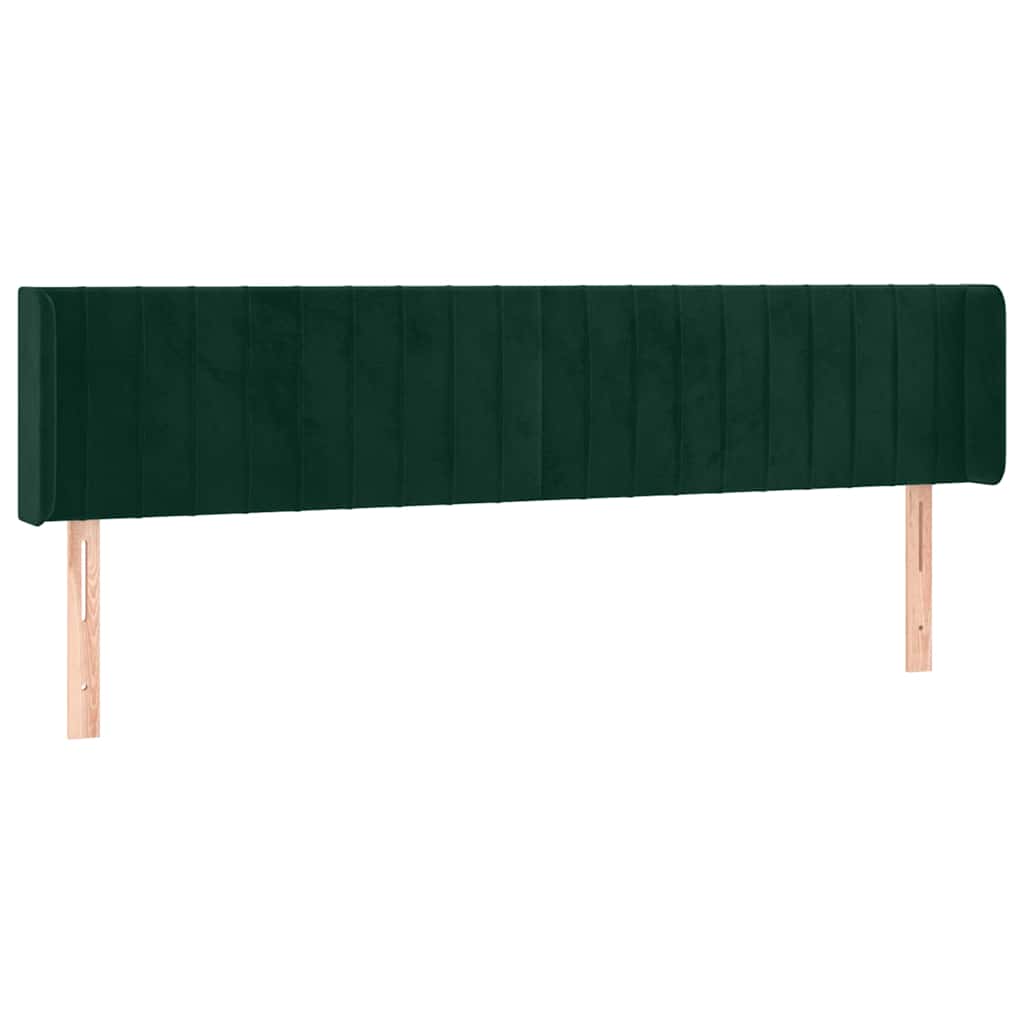 Vidaxl hoofdbord met randen 203x16x78 88 cm fluweel donkergroen