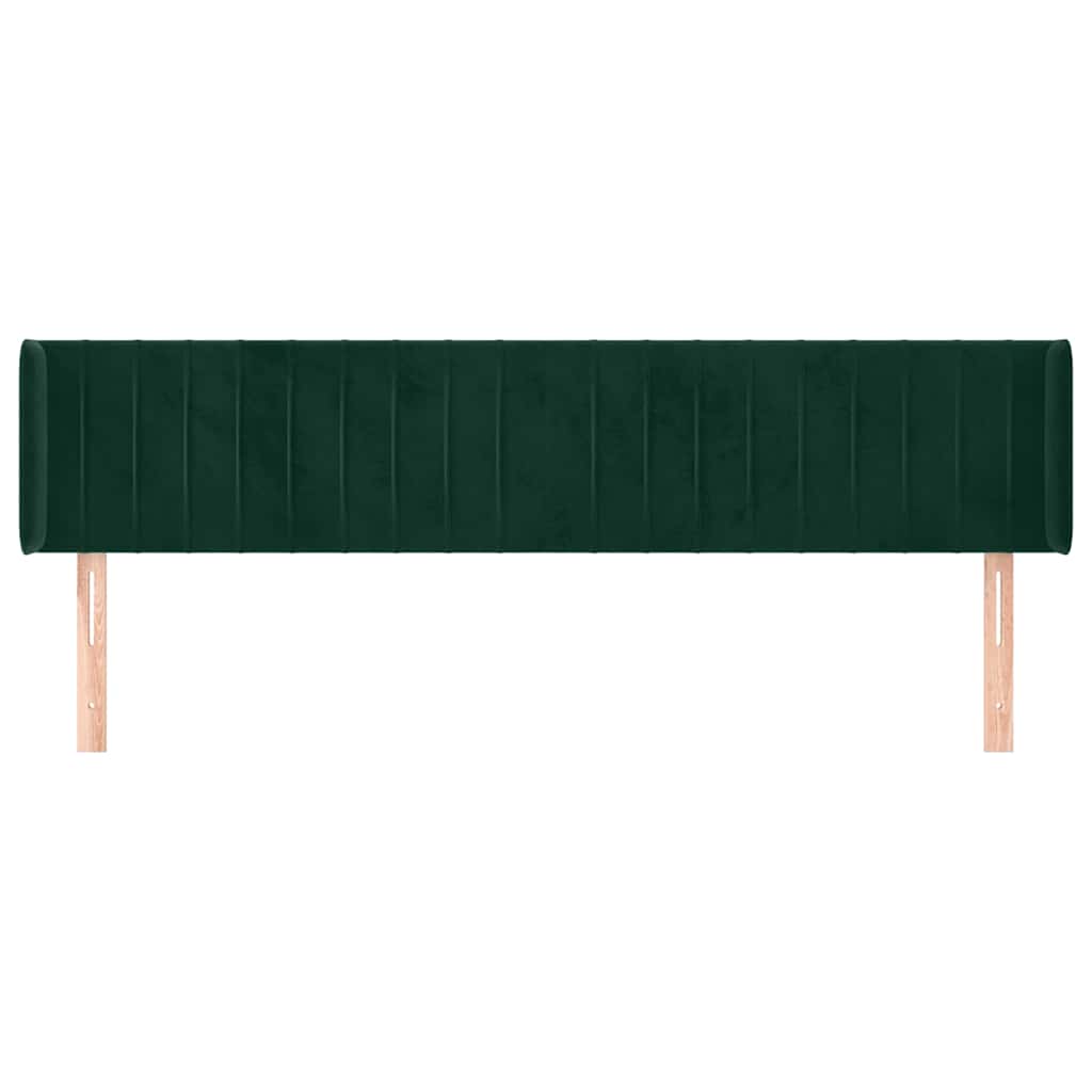 Vidaxl hoofdbord met randen 203x16x78 88 cm fluweel donkergroen