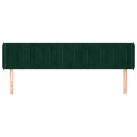 Vidaxl hoofdbord met randen 203x16x78 88 cm fluweel donkergroen