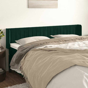Vidaxl hoofdbord met randen 203x16x78 88 cm fluweel donkergroen