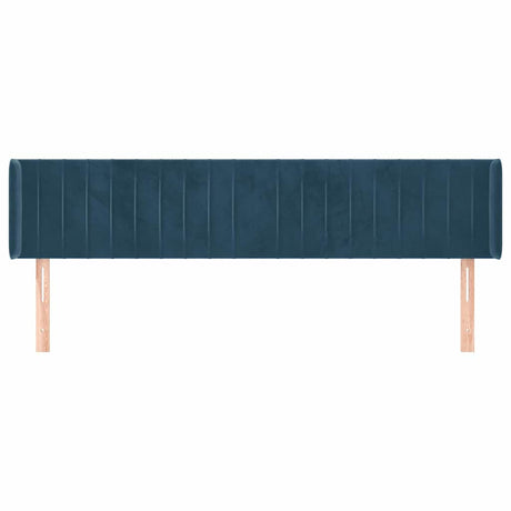 Vidaxl hoofdbord met randen 203x16x78 88 cm fluweel donkerblauw