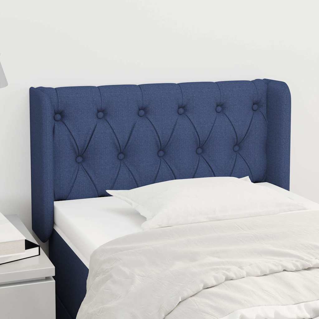 Vidaxl hoofdbord met randen 83x16x78 88 cm stof blauw