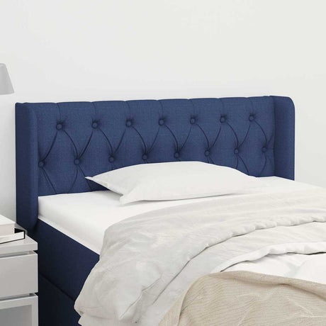 Vidaxl hoofdbord met randen 103x16x78 88 cm stof blauw