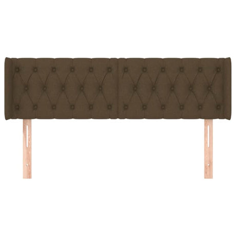 Vidaxl hoofdbord met randen 147x16x78 88 cm stof donkerbruin