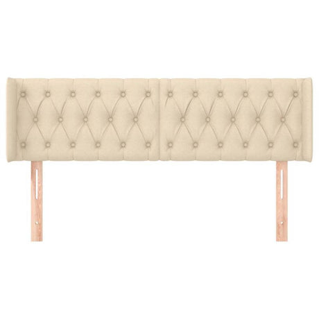 Vidaxl hoofdbord met randen 147x16x78 88 cm stof crèmekleurig