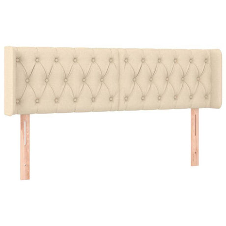 Vidaxl hoofdbord met randen 163x16x78 88 cm stof crèmekleurig