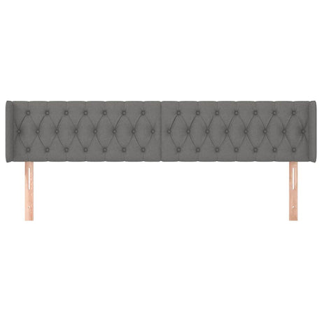 Vidaxl hoofdbord met randen 183x16x78 88 cm stof donkergrijs