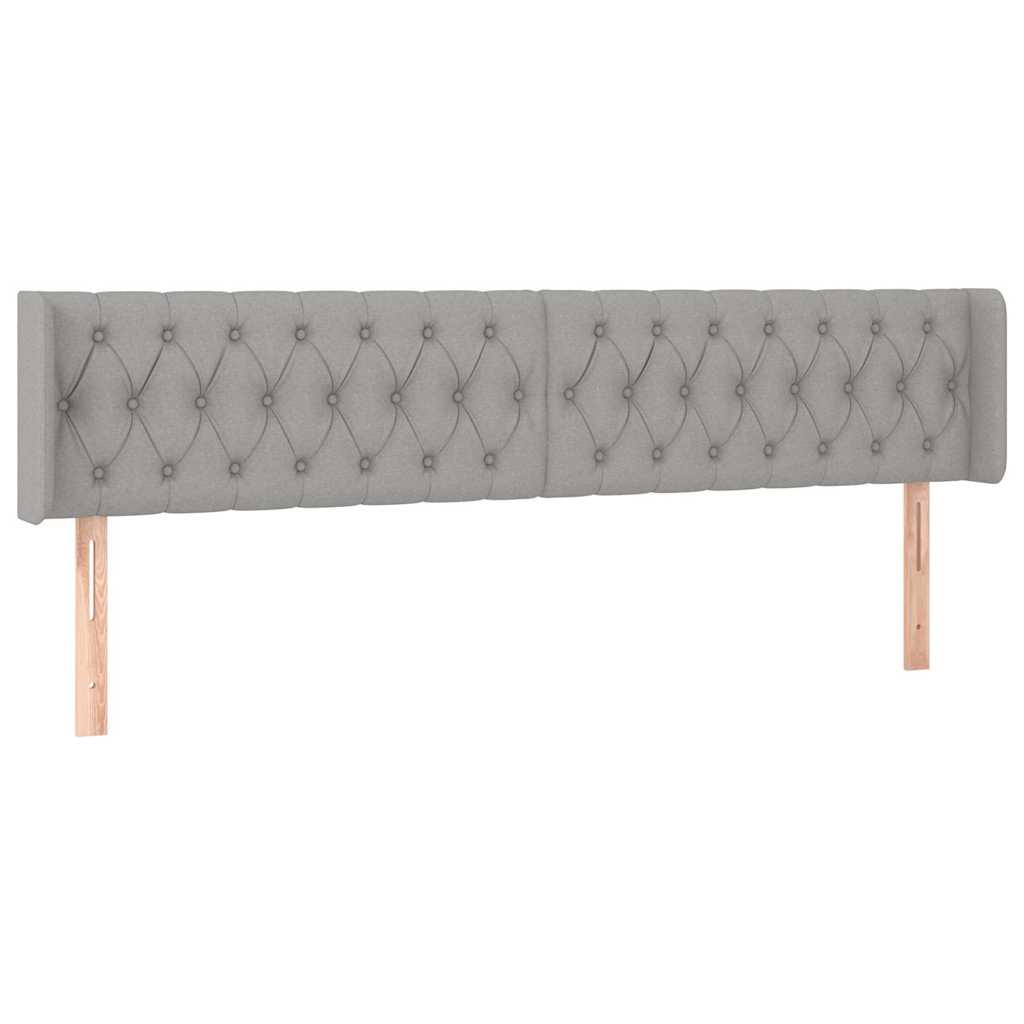 Vidaxl hoofdbord met randen 203x16x78 88 cm stof lichtgrijs