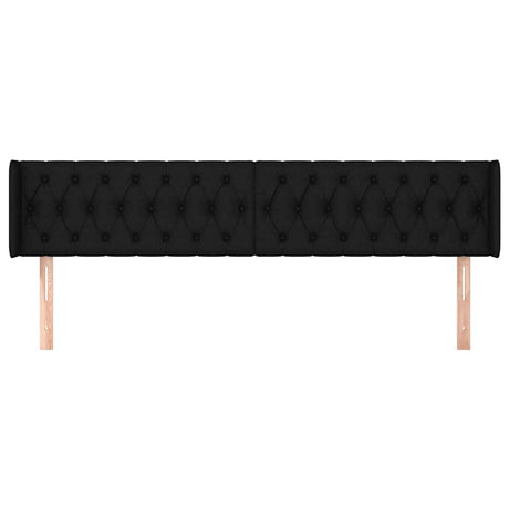 Vidaxl hoofdbord met randen 203x16x78 88 cm stof zwart