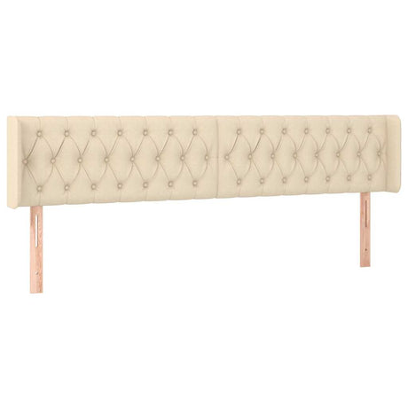 Vidaxl hoofdbord met randen 203x16x78 88 cm stof crèmekleurig