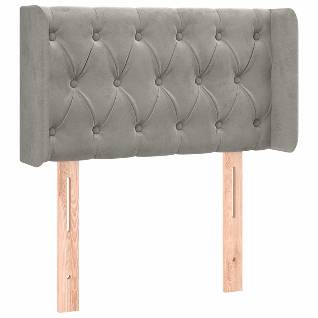 Vidaxl hoofdbord met randen 83x16x78 88 cm fluweel lichtgrijs