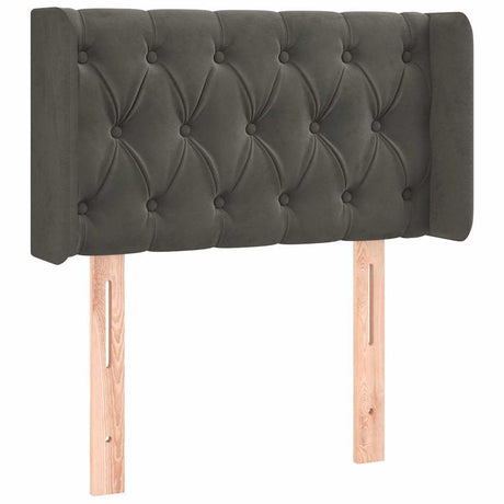 Vidaxl hoofdbord met randen 83x16x78 88 cm fluweel donkergrijs
