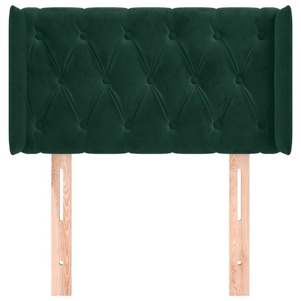 Vidaxl hoofdbord met randen 83x16x78 88 cm fluweel donkergroen