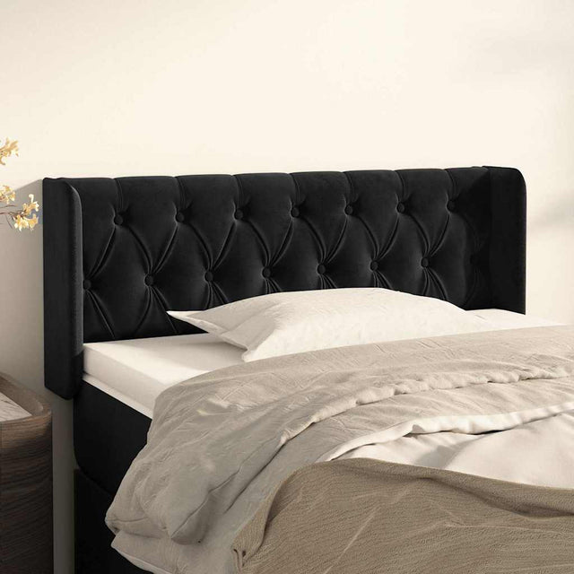 Vidaxl hoofdbord met randen 93x16x78 88 cm fluweel zwart