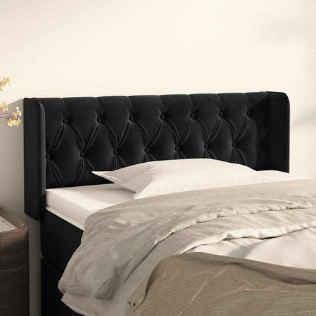 Vidaxl hoofdbord met randen 103x16x78 88 cm fluweel zwart
