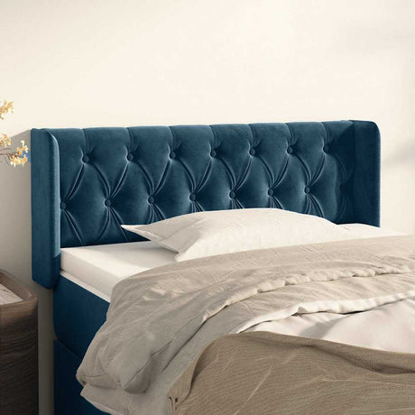 Vidaxl hoofdbord met randen 103x16x78 88 cm fluweel donkerblauw